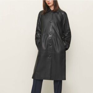 NWT Reformation Black Veda Beck Leather Trench